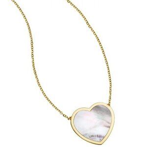 Argento Vivo 18k Gold-Plated Sterling Silver 18" Mother of Pearl Heart Necklace
